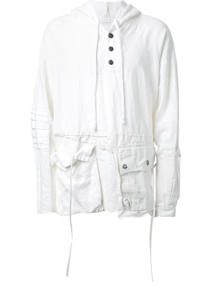 Greg Lauren Oversize Ruffled Hoodie