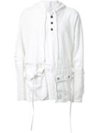 Greg Lauren Oversize Ruffled Hoodie