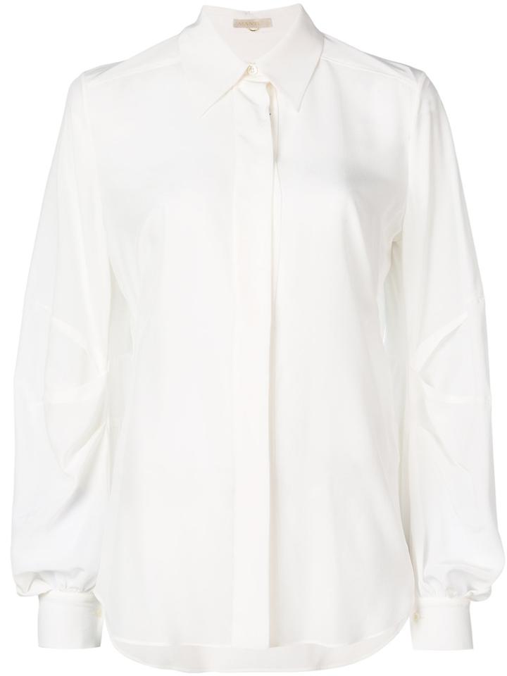 Mantu Drape Sleeve Shirt - White