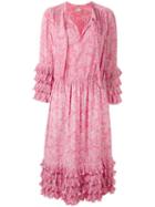 Céline Vintage Floral Print Midi Dress, Women's, Size: 38, Pink/purple