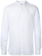 Kent & Curwen Band Collar Shirt, Men's, Size: Xxl, White, Linen/flax