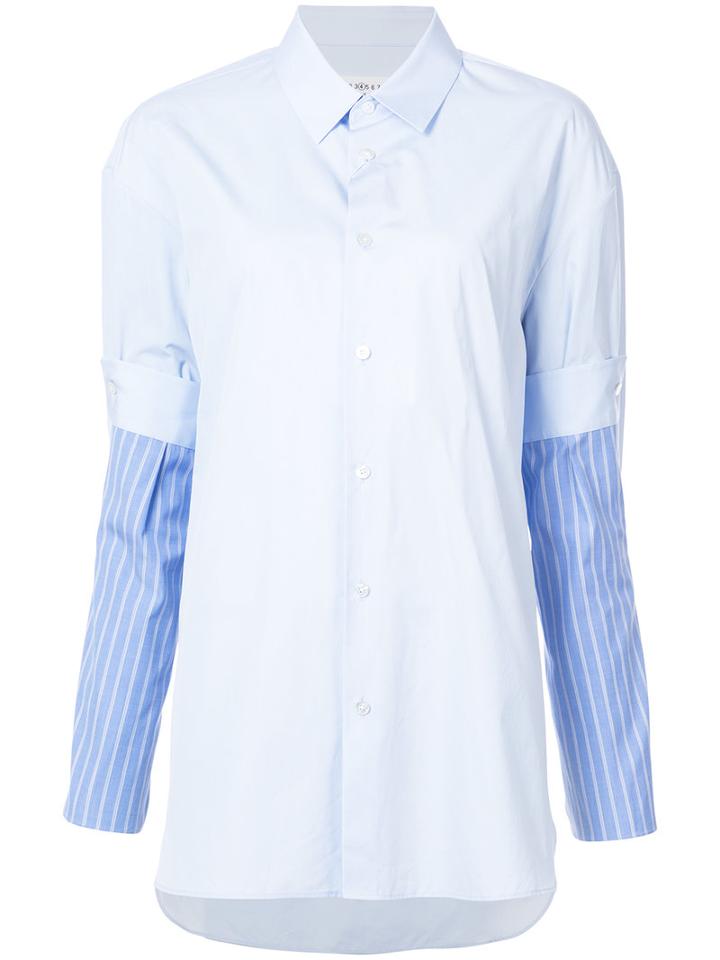 Maison Margiela - Sleeve Detail Shirt - Women - Cotton - 42, Blue, Cotton