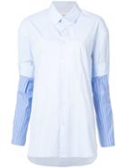 Maison Margiela - Sleeve Detail Shirt - Women - Cotton - 42, Blue, Cotton