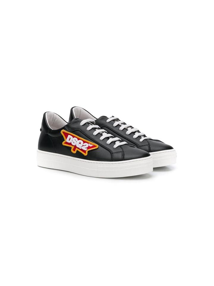 Dsquared2 Kids Iconic Applique Sneakers - Black