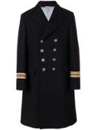 Gucci Embroidered Double-breasted Coat - Blue