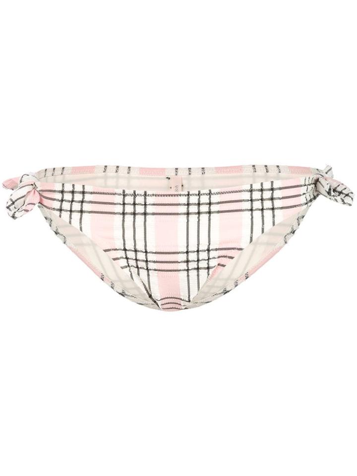 Morgan Lane Tina Check Bikini Bottoms - Pink