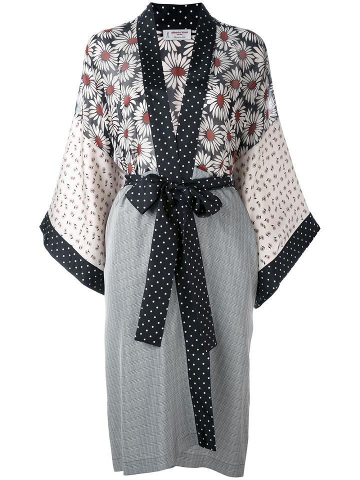 Alberto Biani - Multi-print Belted Coat - Women - Silk/viscose - 42, Black, Silk/viscose