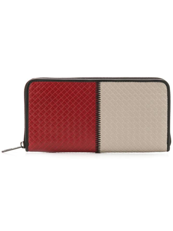 Bottega Veneta Two-tone Intrecciato Wallet - Grey