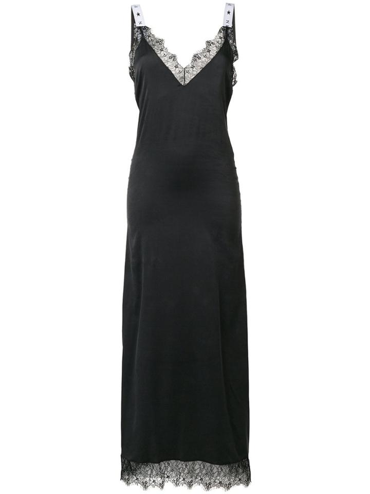 Philipp Plein Lace Detailed Slip Dress - Black