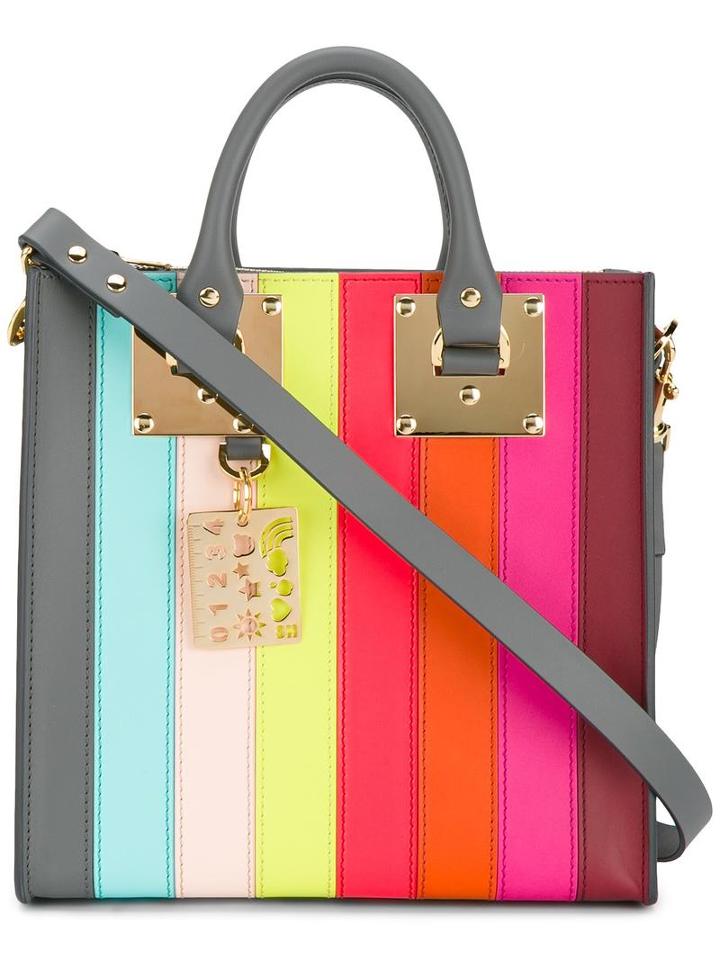 Sophie Hulme 'square Albion' Stripe Tote, Women's, Grey