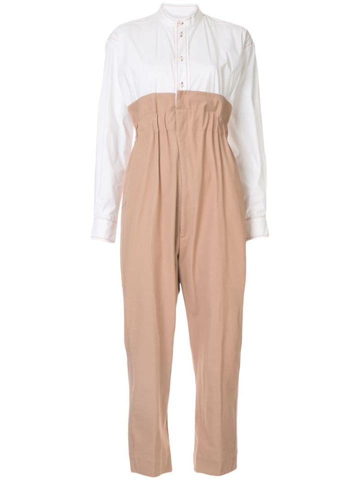 Bassike Two-tone Tailored Jumpsuit - White
