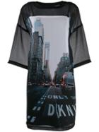 Dkny Logo Print Dress - Black