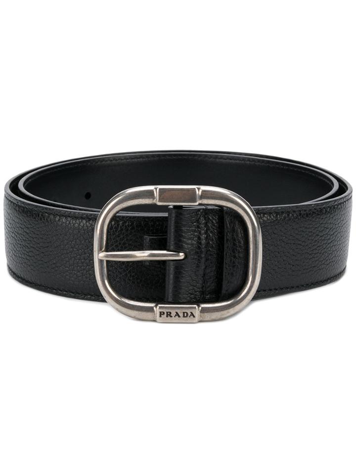 Prada Pebbled Texture Belt - Black