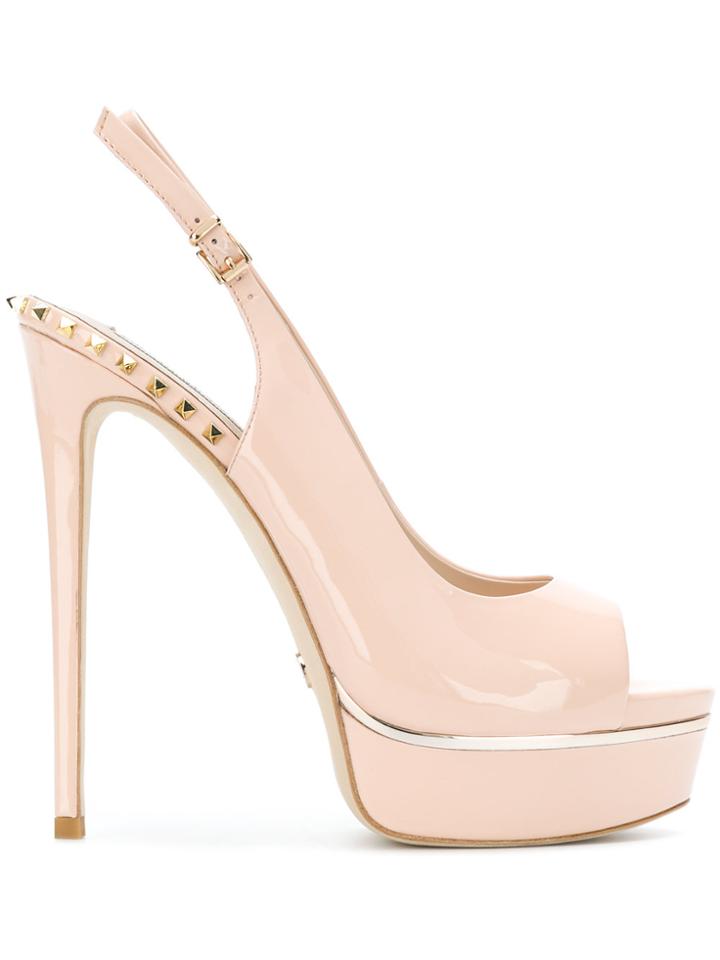 Gianni Renzi Slingback Platform Sandals - Nude & Neutrals