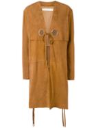 Drome - Eyelet Coat - Women - Goat Skin/acetate/cupro - M, Nude/neutrals, Goat Skin/acetate/cupro
