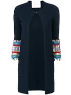 Giada Benincasa Embroidered And Embellished Cuff Cardi-coat - Blue