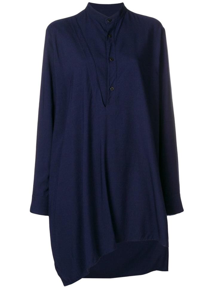 Y's Asymmetric Long-line Shirt - Blue