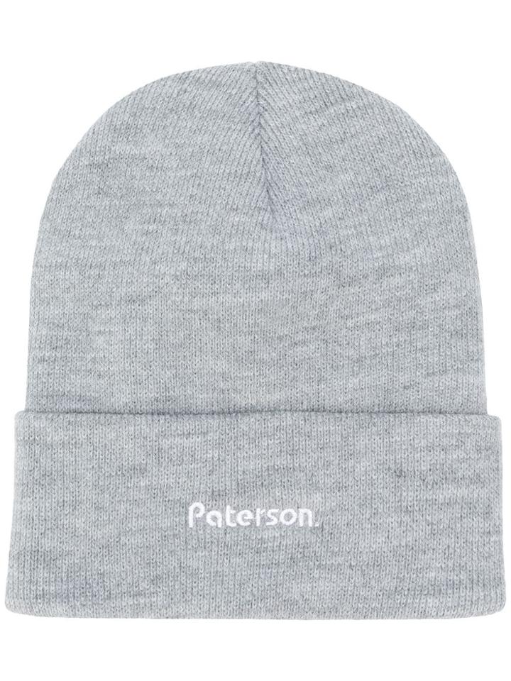 Paterson. Embroidered Logo Beanie - Grey