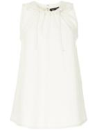 Proenza Schouler Gathered Neck Crepe Top - White