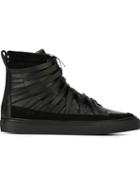 Damir Doma Falco Hi-top Sneakers, Men's, Size: 40, Black, Calf Leather/suede/rubber