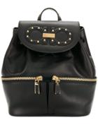 Salvatore Ferragamo Studded Logo Backpack - Black