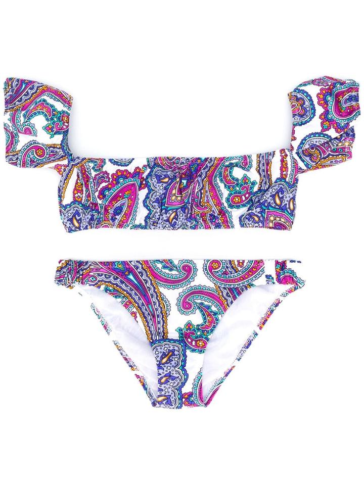 Mc2 Saint Barth Kids Paisley Print Bikini - White