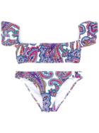 Mc2 Saint Barth Kids Paisley Print Bikini - White