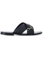 Billionaire Engraved Logo Sandals - Black