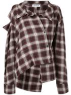 Ground Zero Asymmetric Checked Shirt - Red