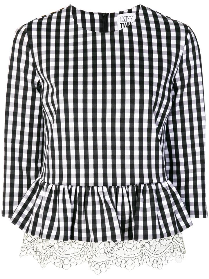 Twin-set Checked Blouse - Black