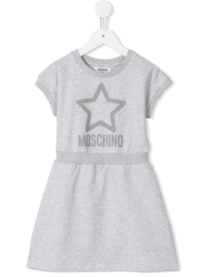 Moschino Kids Glitter Star Dress, Girl's, Size: 12 Yrs, Grey