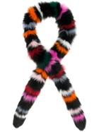 Charlotte Simone Stripe Panelled Fur Scarf - Multicolour