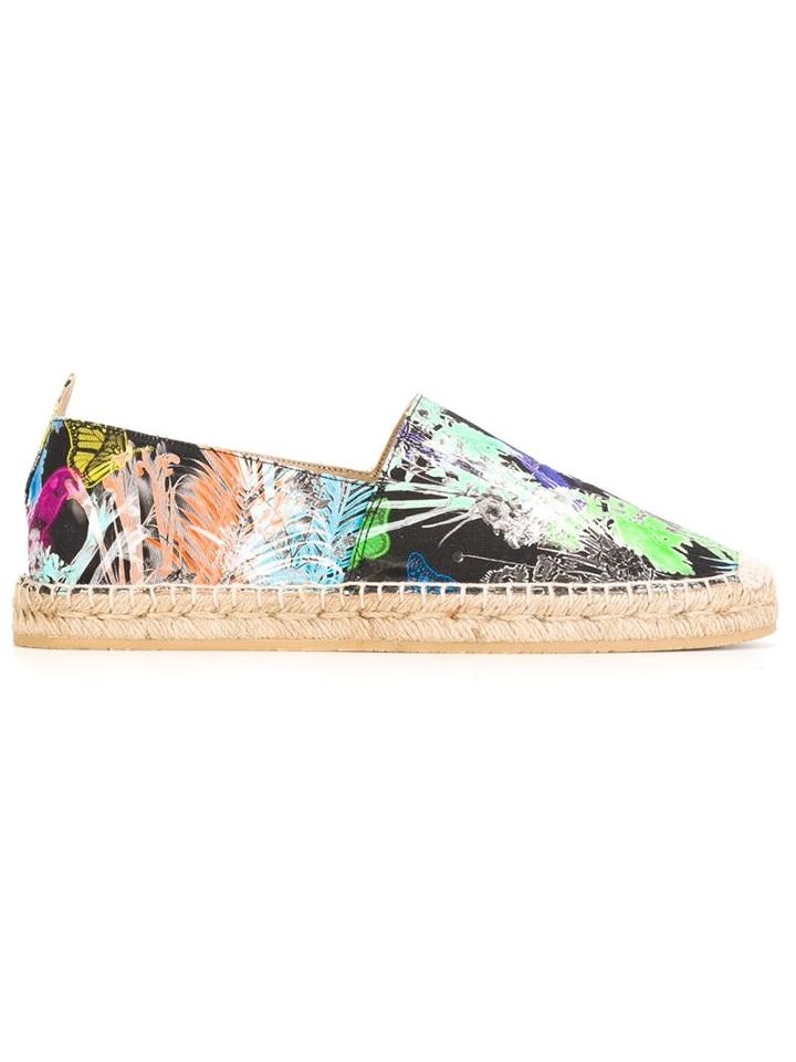 Etro Tropical Print Espadrilles, Men's, Size: 42, Leather/cotton/rubber