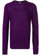 Ami Paris Fisherman Rib Crewneck Sweater - Purple