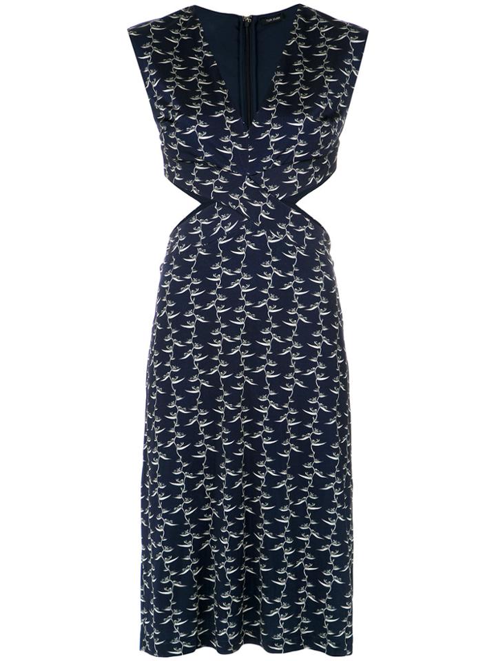 Tufi Duek Cut Out Printed Dress - Blue