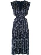 Tufi Duek Cut Out Printed Dress - Blue