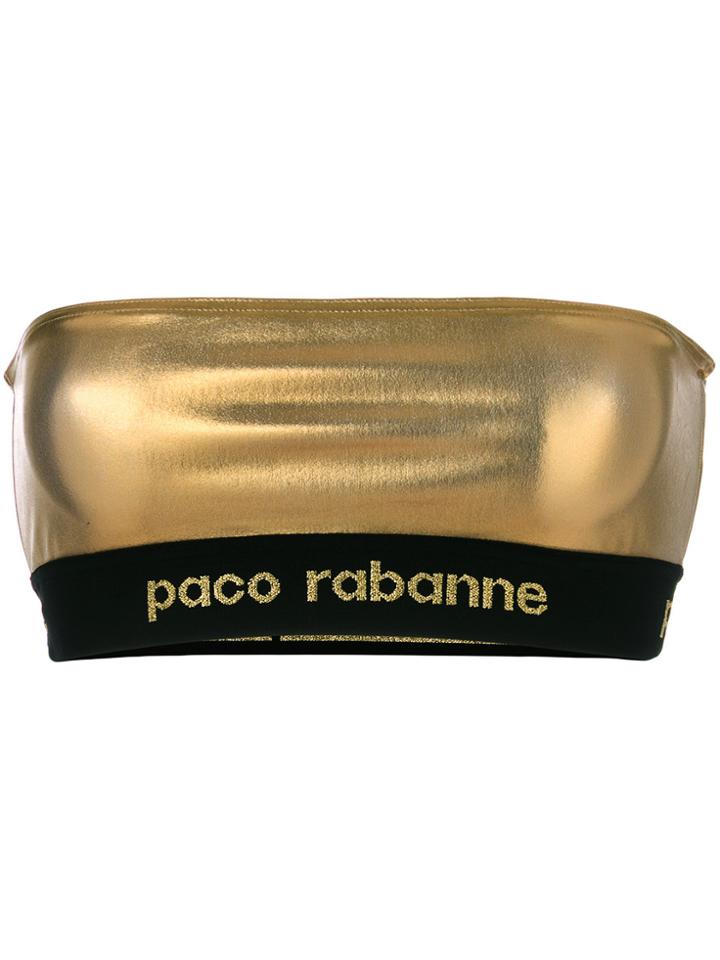 Paco Rabanne Logo Band Tube Top - Metallic