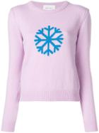 Alberta Ferretti Snowflake Intarsia Sweater - Pink & Purple