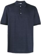 Brioni Tartan Pattern Polo Shirt - Blue