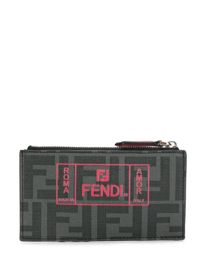Fendi Roma Amor Stamp Wallet - Black