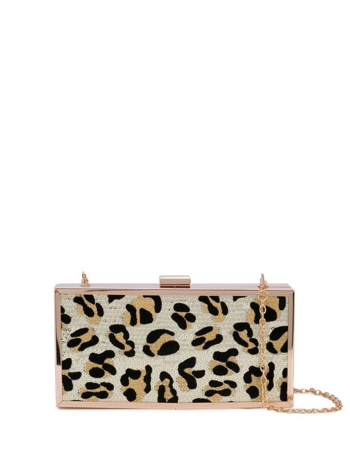 Christian Siriano Leopard Print Clutch - Gold
