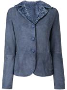 Ermanno Scervino Shearling Blazer Jacket - Blue
