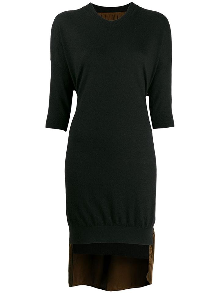 Uma Wang Contrast Sweater Dress - Black