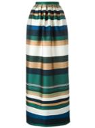 Rosetta Getty Pleated Striped Column Skirt