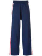 Facetasm Wide Leg Basketball Trousers, Women's, Size: 2, Blue, Cotton/rayon