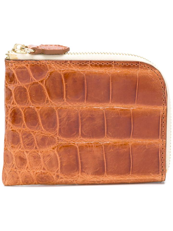 Jason Briggs Crocodile Effect Coin Purse - Brown