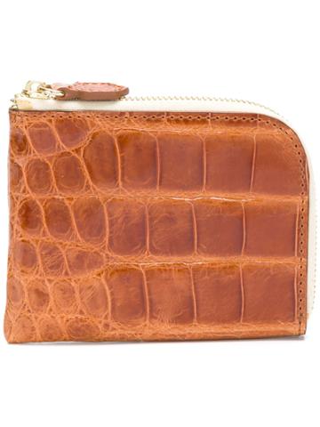 Jason Briggs Crocodile Effect Coin Purse - Brown