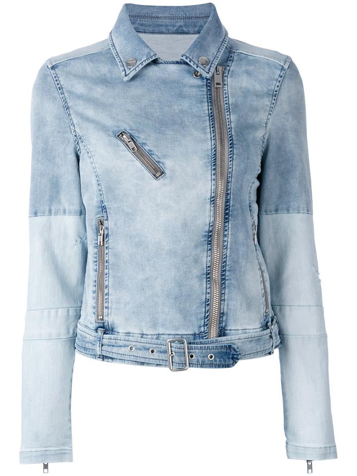 Diesel - Denim Biker Jacket - Women - Cotton/polyester/spandex/elastane - Xs, Women's, Blue, Cotton/polyester/spandex/elastane