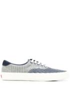 Vans Lace Up Striped Sneakers - Blue