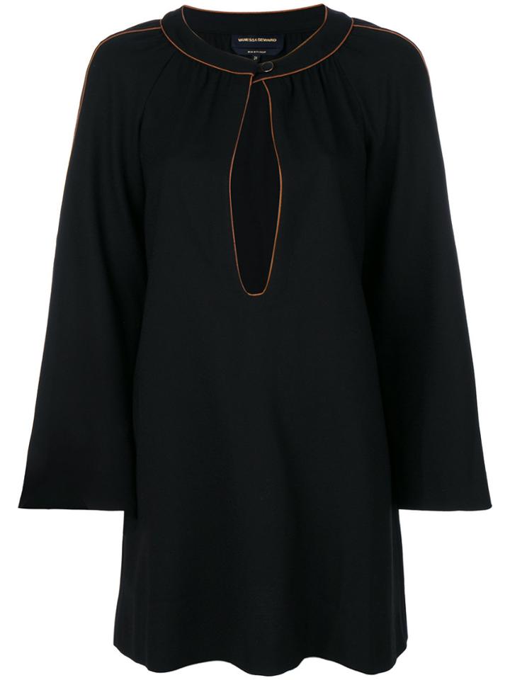 Vanessa Seward Flared Keyhole Dress - Black